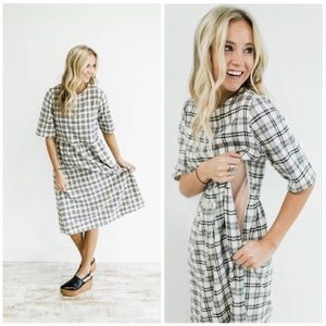 Cordelle Plaid Mom Dress ROOLEE